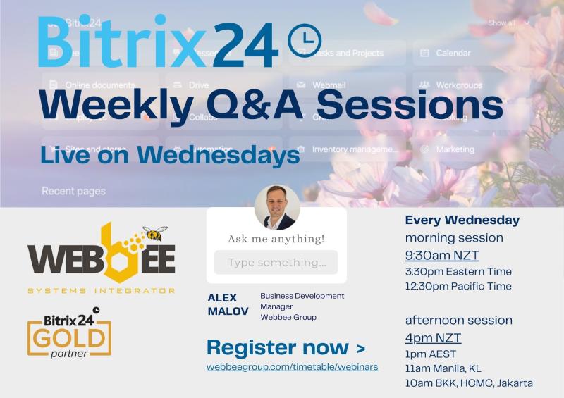Weekly Live Q&A Session for practical showcase of Bitrix24 capabilities