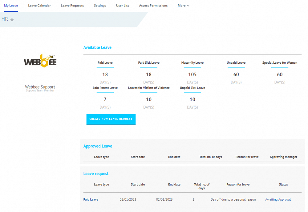 Leave Management in Bitrix24 for HR Leave Management in Bitrix24 for HR