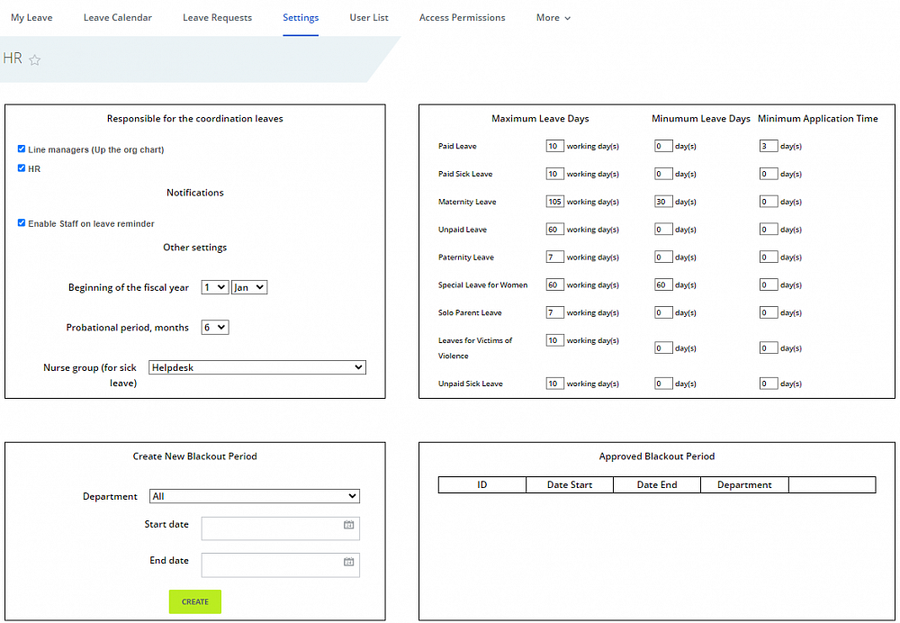 Leave Management in Bitrix24 for HR Leave Management in Bitrix24 for HR